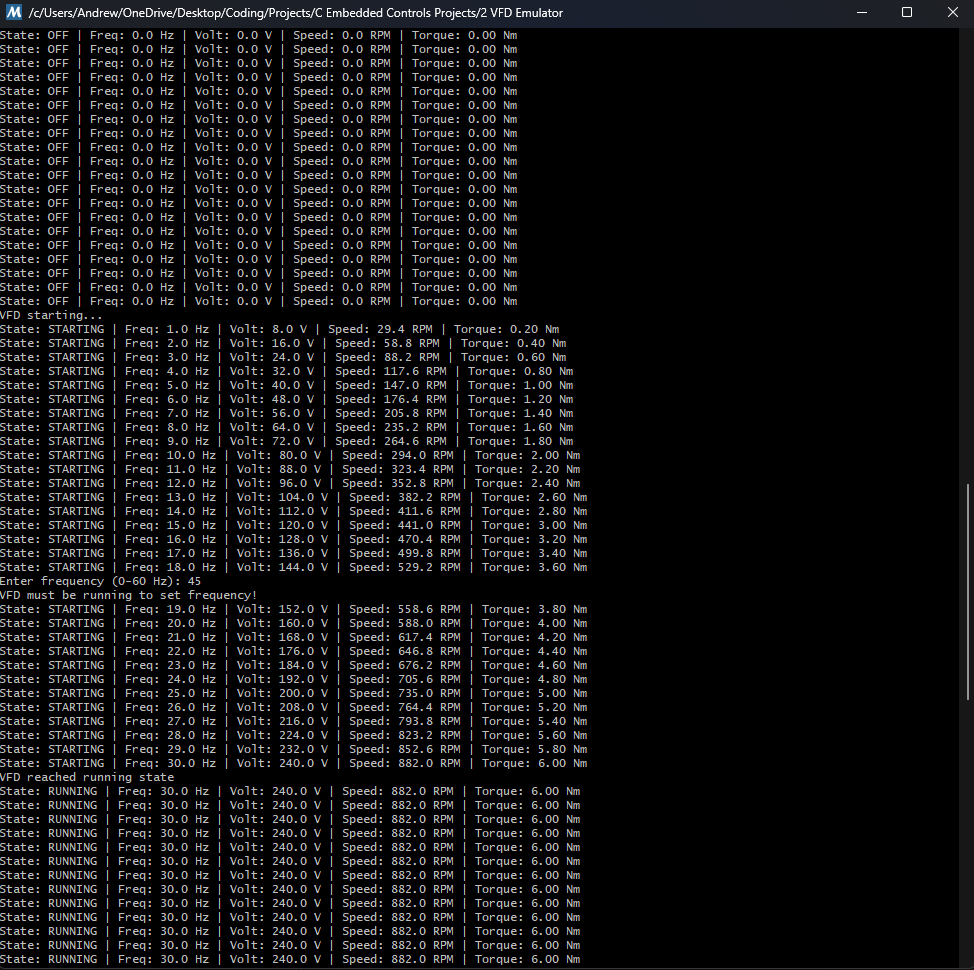 VFD Emulator Screenshot